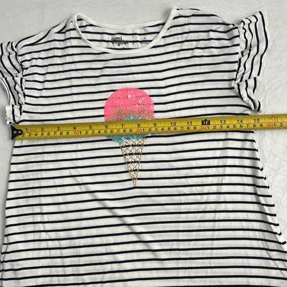 Rumi and Ryder sequin ice cream cone navy and white striped dress with pockets - Picture 4 of 7